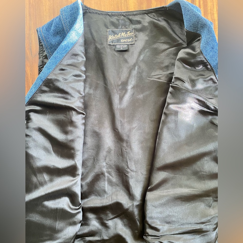 VTG 70s Western Denim Vest - Picture 7 of 11